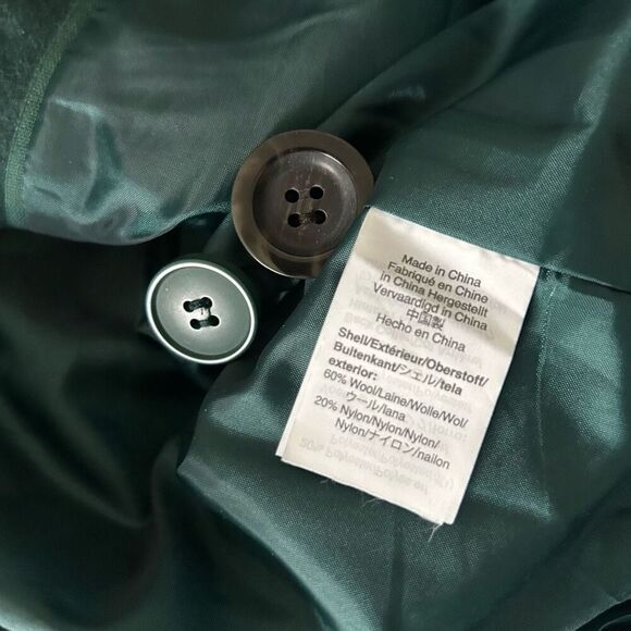 Madewell Hollis Double-Breasted Coat Smoky Spruce Size XS wool blend warm cozy - Picture 6 of 7